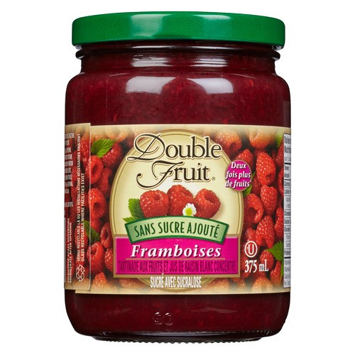 Double Fruit No Sugar Added Jam Raspberry 375 ml