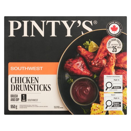 Pinty's Frozen Chicken Drumsticks Seasoned Southwest 950 g