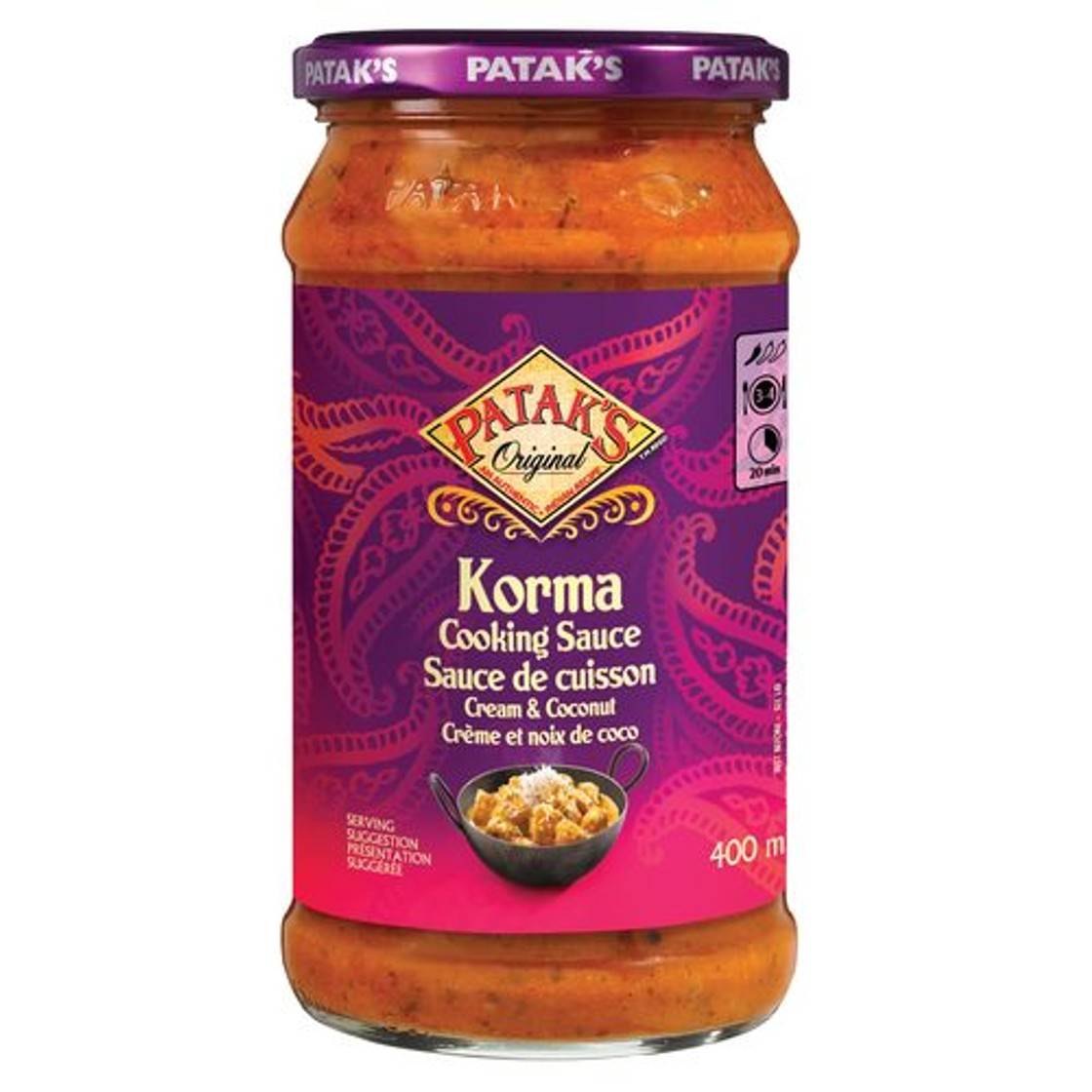 Patak's Korma Cooking Sauce Cream & Coconut 400 ml - Voilà Online ...