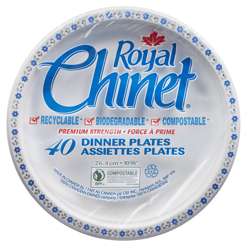 Royal Chinet Dinner Plates 10.38-Inch 40 Pack