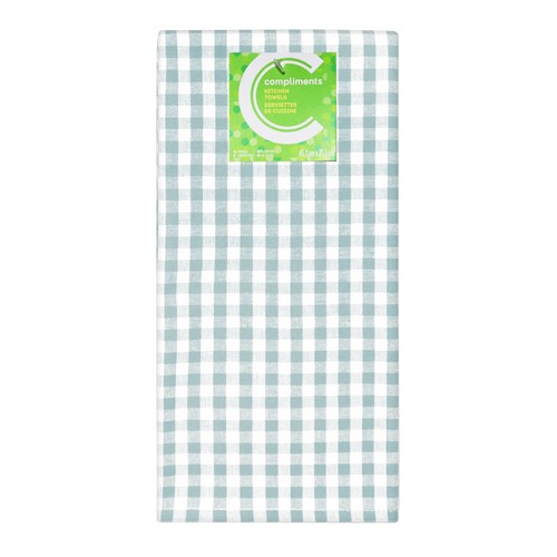 Compliments Mint Kitchen Towels 2 Pack
