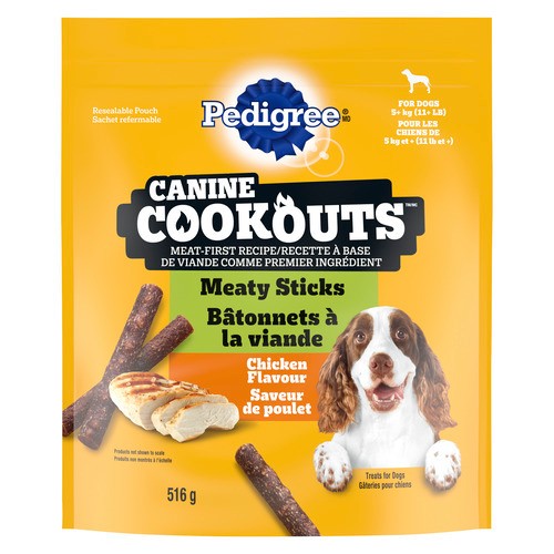 Pedigree Canine Cookouts Dog Treats Meaty Sticks Chicken Flavour 516 g