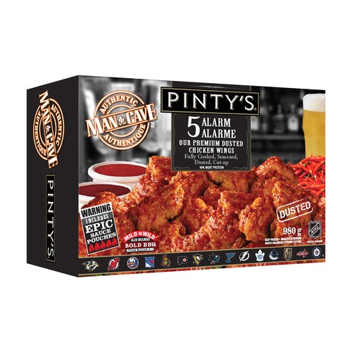 Pinty's Man Cave 5 Alarm Frozen Dusted Chicken Wings 980 g