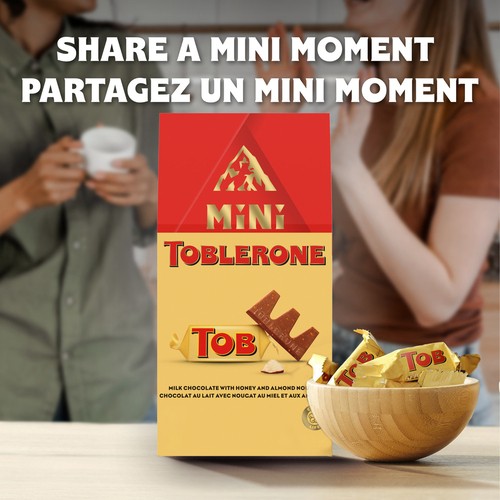 Toblerone Minis Milk Chocolate Bars With Honey & Almond Nougat 120 g