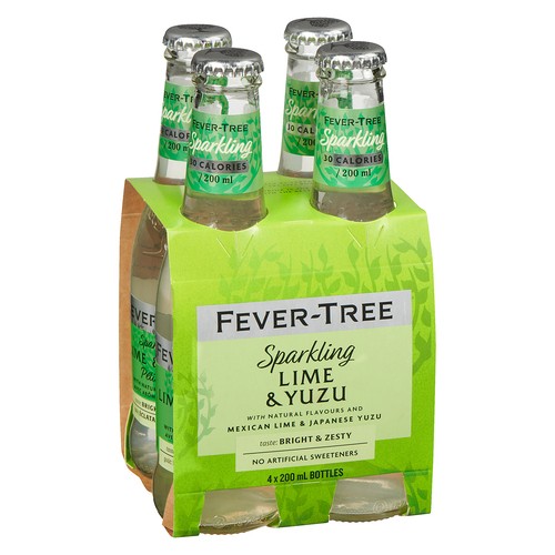 Fever-Tree Sparkling Drink Lime & Yuzu 4 x 200 ml (bottles)