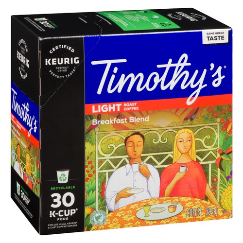 Timothy's Coffee Pods Breakfast Blend Light Roast 30 K-Cups 294 g