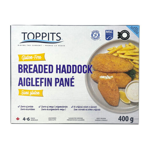 Toppits Gluten-Free Frozen Breaded Haddock 400 g