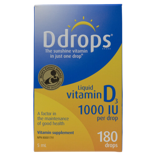 Ddrops Vitamin D 1000 IU Liquid 180 Drops