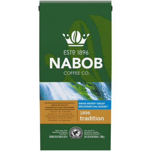 Nabob 1896 Ground Coffee Tradition Swiss Water Decaffeinated 300 g