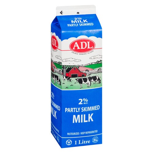 ADL 2% Milk Partly Skimmed 1 L