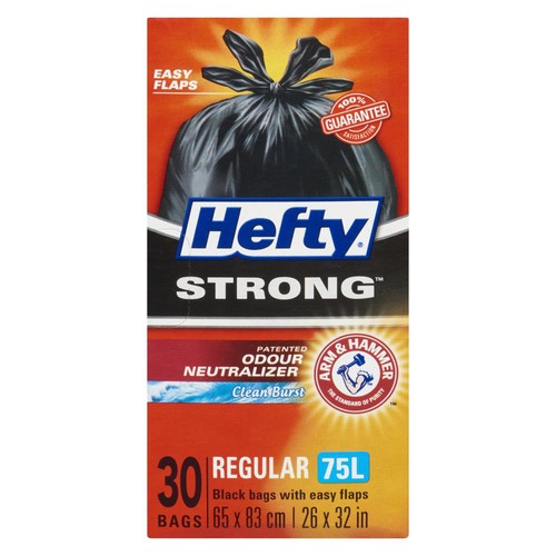 Hefty Strong Waste Bags Regular Easy Flap 30 Count