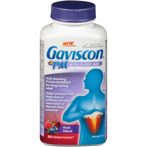 Gaviscon PM Antacid Fruit Blend 50 Count