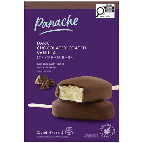 Panache Ice Cream Bar Dark Chocolate Vanilla 4 x 72 ml