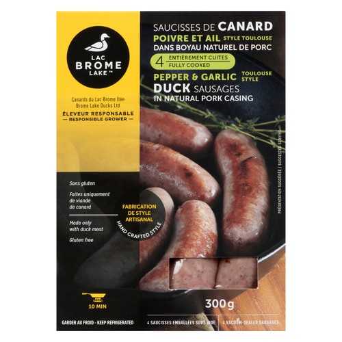 La Brome Lake Duck Sausages Pepper & Garlic 300 g