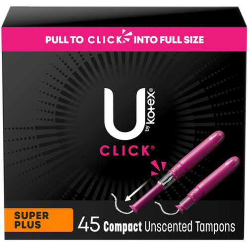 U by Kotex Click Compact Tampons Super Plus Absorbency Unscented 45 Count