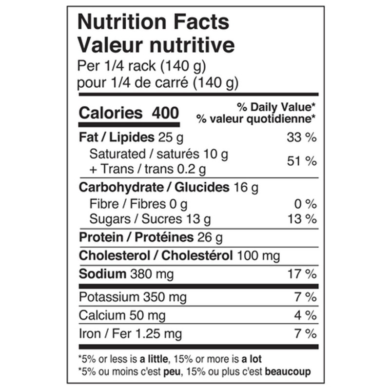 Lou's Pork Back Ribs With Whiskey BBQ Sauce 500 g - Voilà Online ...