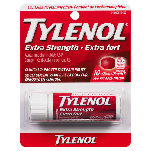 Tylenol Extra Strength 500 mg 10 Tablets