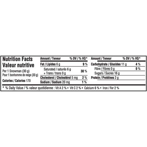 Cadbury Dairy Milk Chocolate Snowman Vanilla 30 g
