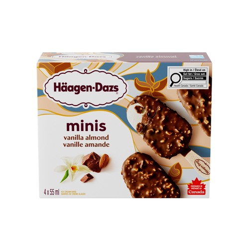Häagen-Dazs Ice Cream Bars Minis Vanilla Almond 4 x 55 ml