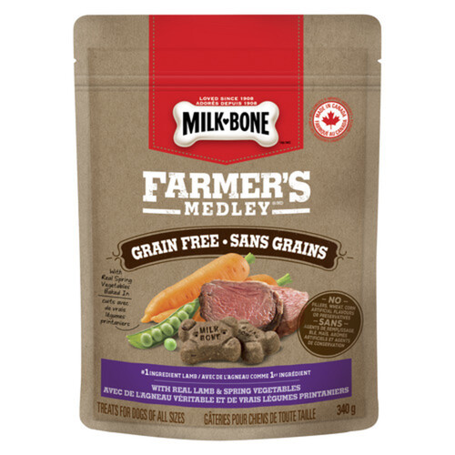 Milk-Bone Grain-Free Dog Biscuits Farmer's Medley Lamb & Spring Vegetables 340 g