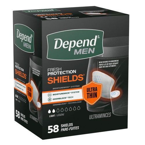 Depend Shields For Men Light 58 Count