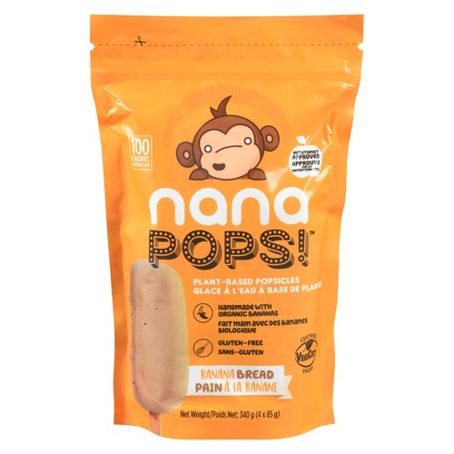 NanaPops Banana Bread Popsicles 340 g (frozen)