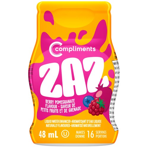 Compliments ZAZ Liquid Water Enhancer Berry Pomegranate 48 ml