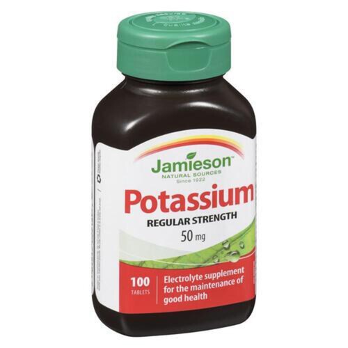 Jamieson Potassium 50 mg Tablets 100 Count