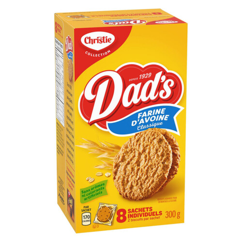 Dads Original Oatmeal Cookies School Snacks 8 Individually Wrapped Packs 300 g