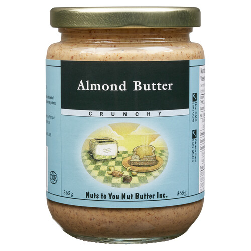Nuts To You Nut Butter GlutenFree Almond Butter Crunchy 365 g Voilà