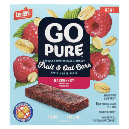 Leclerc GoPure Cereal Oat Bars Raspberry 140 g