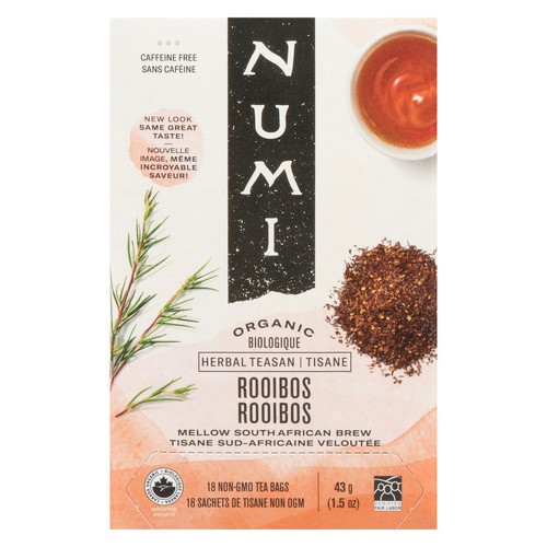 Numi Organic Herbal Teasan Rooibos 18 Tea Bags