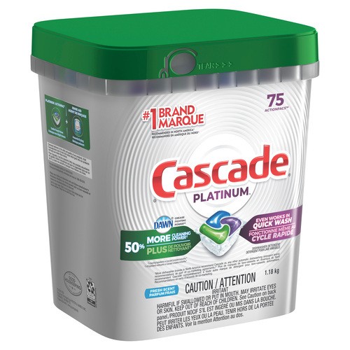Cascade Platinum Dishwasher Detergent Action Packs Fresh Scent 75 EA