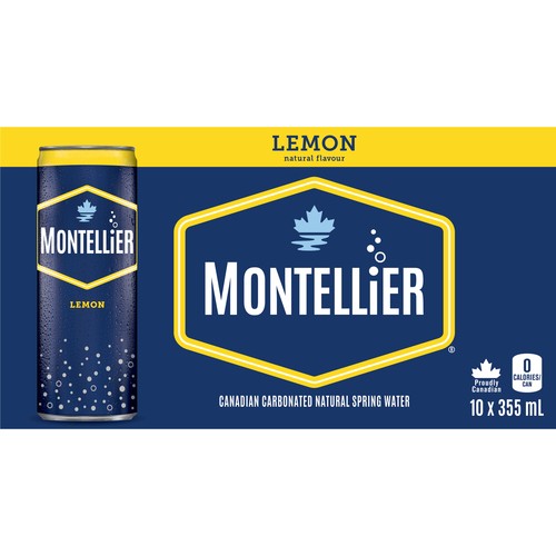 Montellier Carbonated Natural Spring Water Lemon 10 x 355 ml (cans)