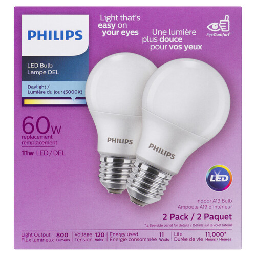 Philips 11W LED Daylight Bulbs 2 Count