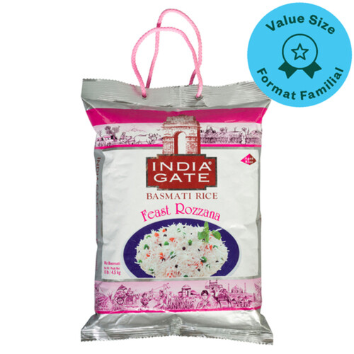 India Gate Rozzana Rice Basmati Value Size 4.54 kg