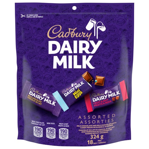 Cadbury Dairy Milk Mini Chocolate Bars Assorted Bag Of 18 x 18 g  324 g