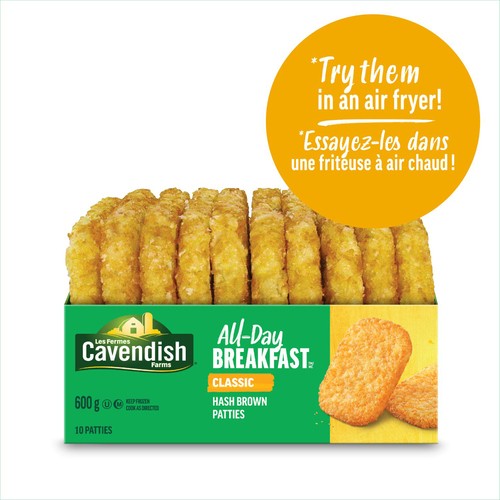 Cavendish Farms All-Day Breakfast Frozen Hash Brown Patties Classic 600 g
