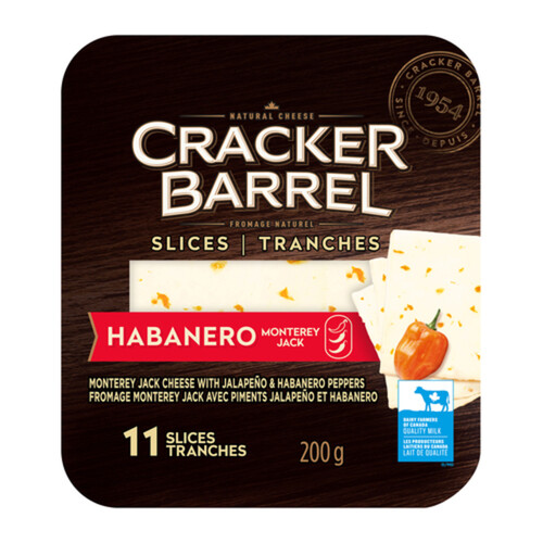 Cracker Barrel Sliced Cheese Monterey Jack Habanero 11 Slices 200 g