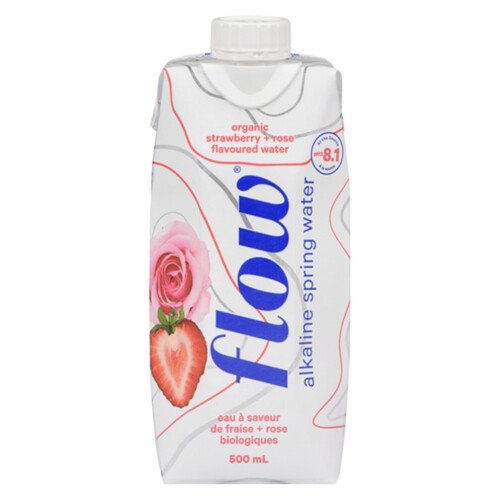 Flow Organic Flavoured Water Strawberry & Rose 500 ml