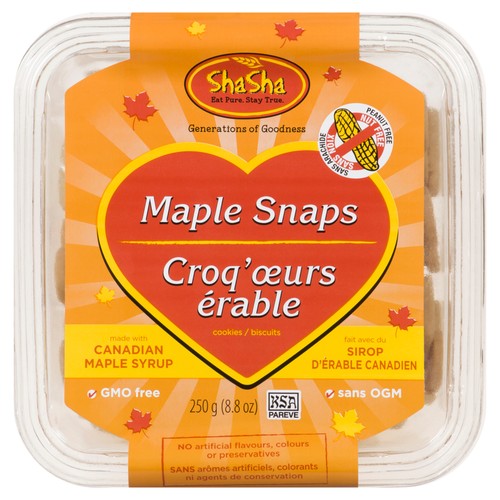 ShaSha Co. Maple Snap Cookies Tub 250 g