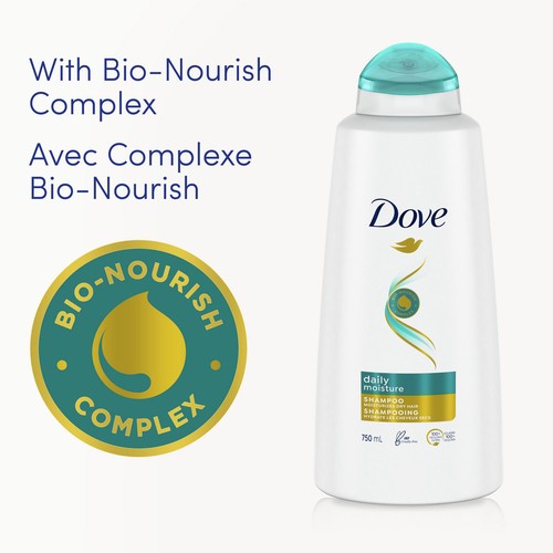 Dove Daily Moisture Shampoo Moisturizes With Bio-Nourish Complex 750 ml
