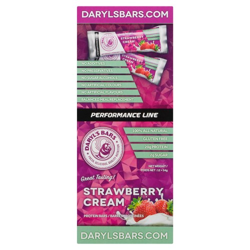 Daryl's Performance Line Protein Bar Strawberry Cream 12 x 54 g