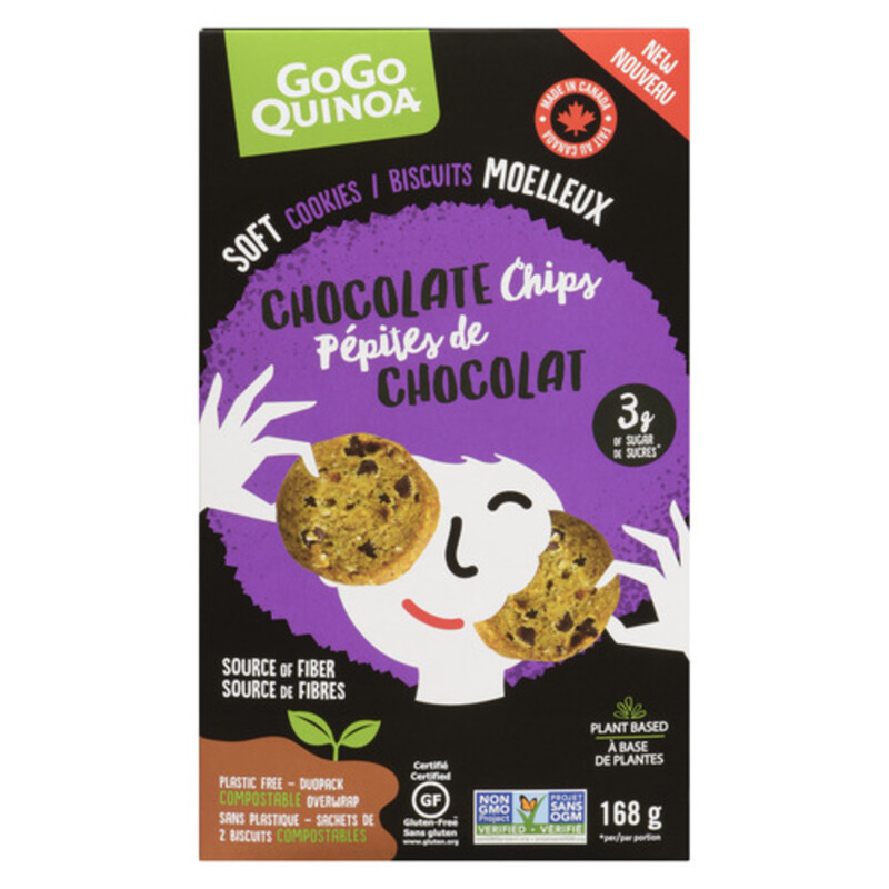 GoGo Quinoa GlutenFree Soft Chocolate Chip Cookies 168 g Voilà