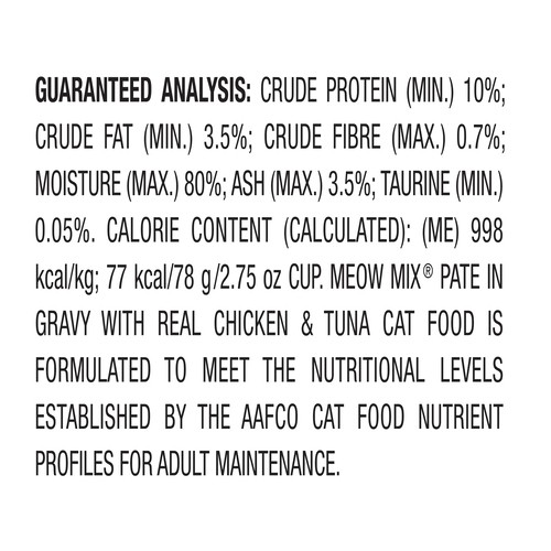 Meow Mix Wet Cat Food Pate In Gravy Chicken & Tuna 78 g 