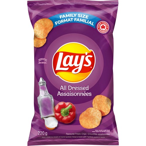 Lay's Potato Chips All Dressed Flavoured Family Size 220 g