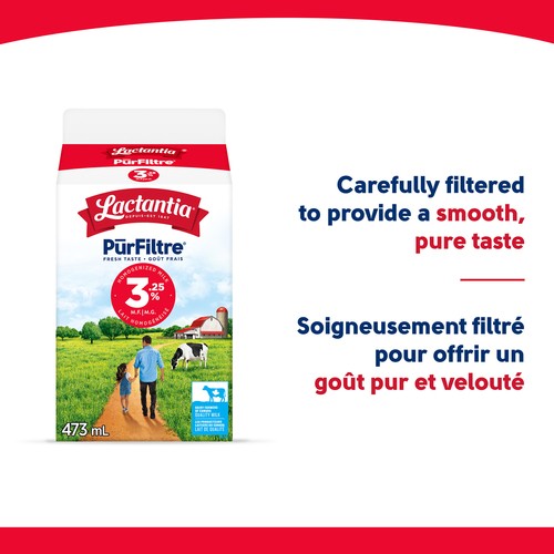 Lactantia PurFiltre 3.25% Milk Homogenized 473 ml