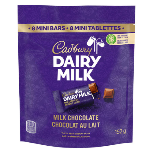 Cadbury Dairy Milk Mini Bars Milk Chocolate 8 Count 152 g