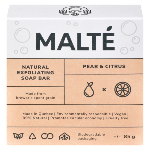 Malté Exfoliant Soap Bar Pear & Citrus 85 g