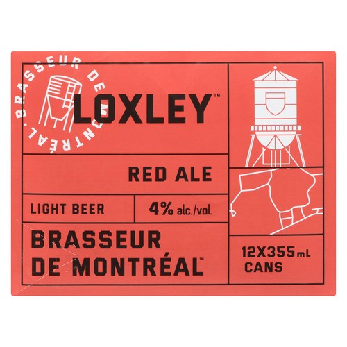 Brasseur De Montreal Loxley Red Ale Beer 4% Alcohol 12 x 355 ml (cans)